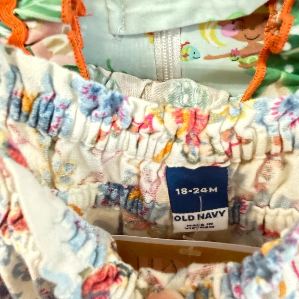 Old Navy Kids‎ Floral Romper - Blue and Red